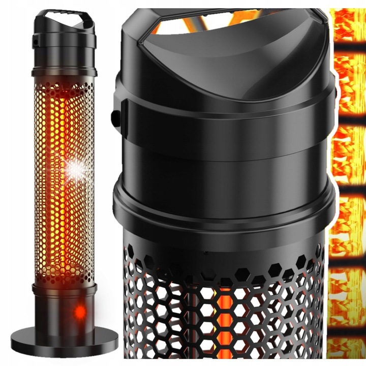Stator 1200W elektromos grill, elegáns design, IP44 védelem, 68x20x20cm, teraszra