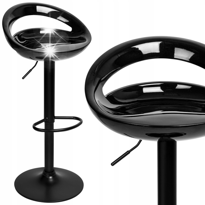 Бар стол, eHokery, черен, регулируема височина 77-97 см, модерен дизайн