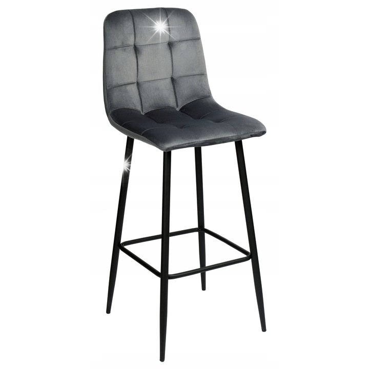 Hamilton bárszék, grafit, 110x43x50cm, bársony, modern design