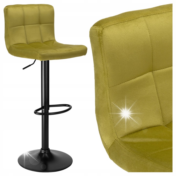 Hoker Arako, Velvet oliwkowy, регулируема височина, въртене на 360 градуса, 63x83 см