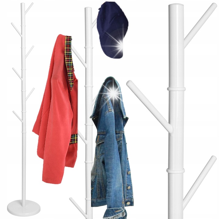 Cuier metalic GMM Group, 6 ramion, alb, 167x28cm