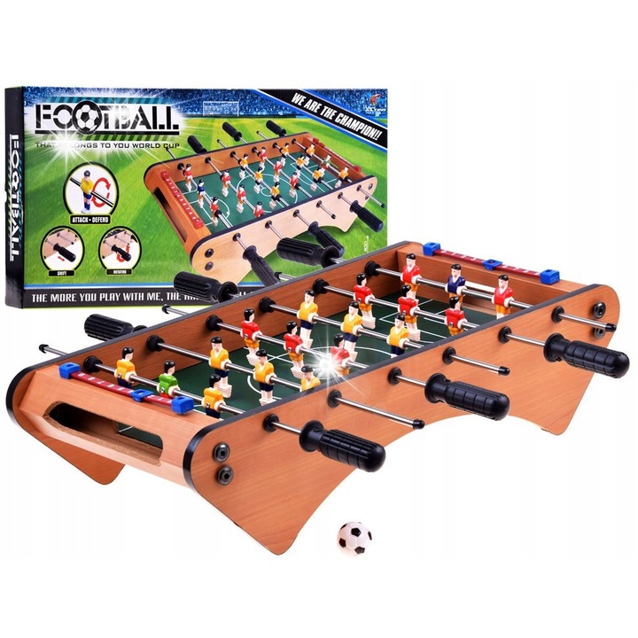 Mese foosball, Jokomisiada, mini, 18 jucatori, 2 mingi, 25cmx50cm, unisex