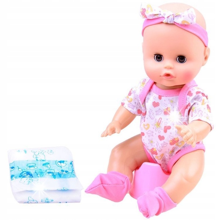 Jokomisiada interaktív baba, 30 cm, kiegészítő szettel, többszínű