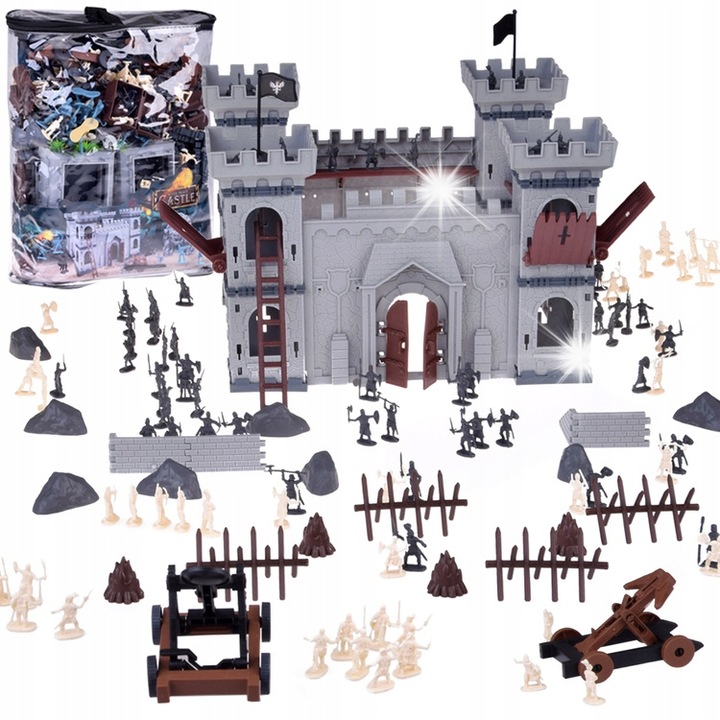 Figurina Jokomisiada készlet 302 elemes katonák, lovagok, kalózok, többszínű, 30x25x12cm