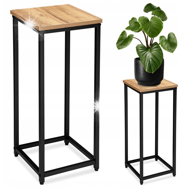 Kwietnik metalic LoftInspired Arben, 63 cm, negru, suport stabil pentru flori, polka laminata debu craft