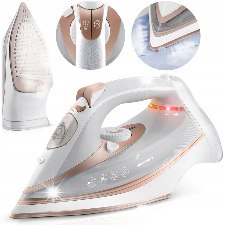 Fier de calcat cu abur Berdsen BD-332, 3000W, ceramica, utilizare verticala