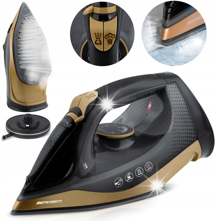 Fier de calcat fara fir Berdsen, 2600W, ceramica, putere mare