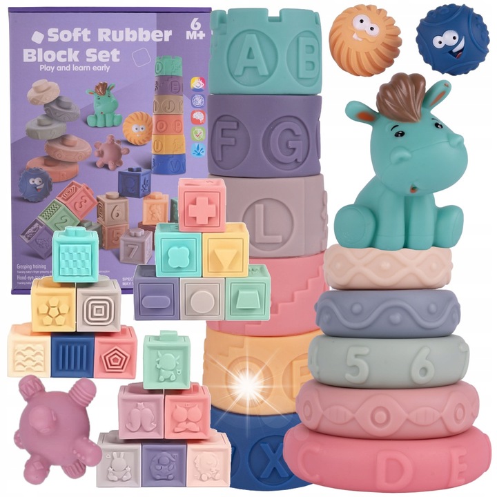 Szenzoros játékkészlet gyermekeknek, Stator, 27 elem, többszínű, 6 hónapos kortól