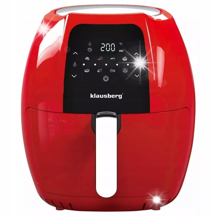 Klausberg 7,7 l-es, 1800 W-os fritőz, 80-200°C hőmérséklet, fekete színű