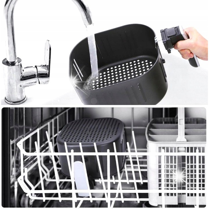 Безмаслена фритюрница Klausberg 7.7L 1800W, зелена, със сензорен екран и 7 автоматични програми