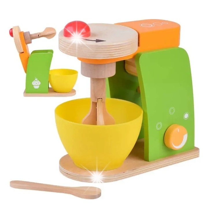 Gyermek mixer, Jokomisiada, kanállal és tálkával, 19x10x18cm, többszínű