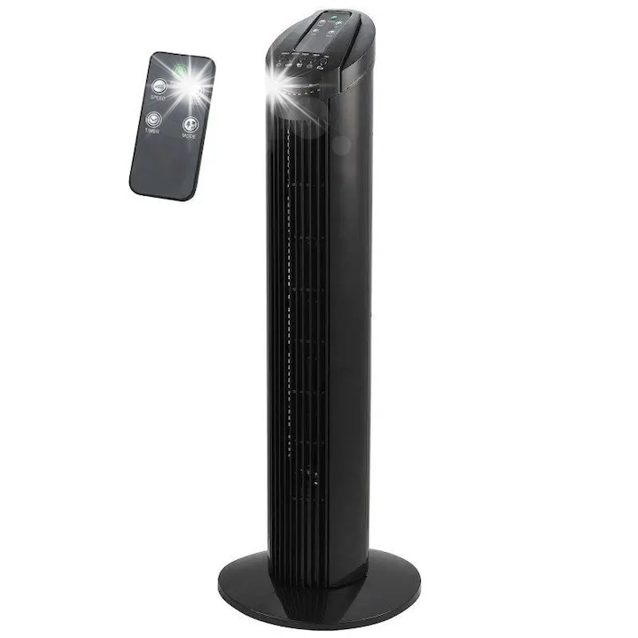Ventilator turn Klausberg KB-7470, 3 moduri de functionare, oscilatie 70°, negru, 74cm