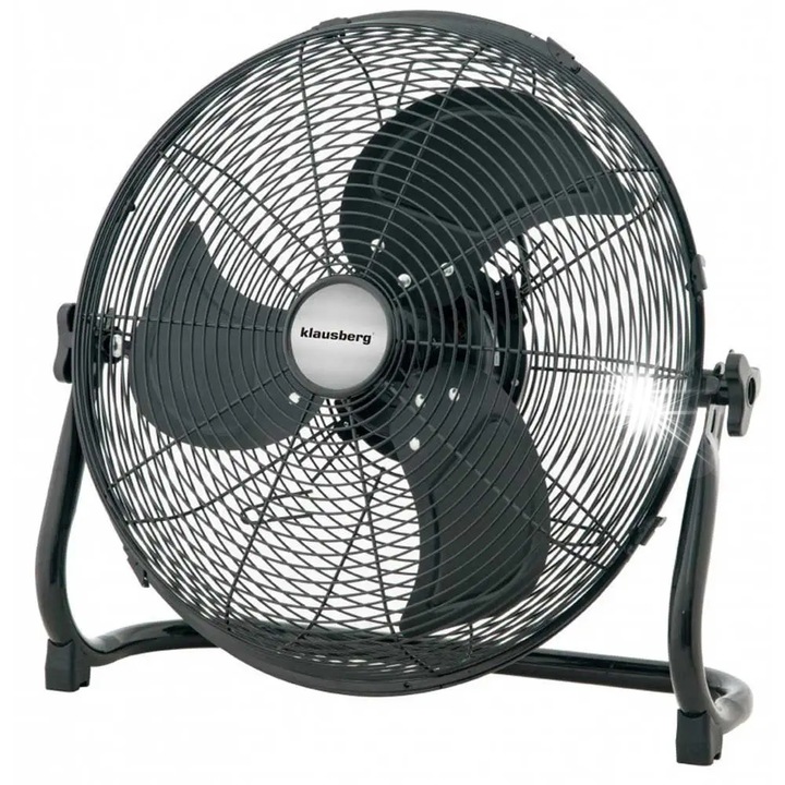 Ventilator metalic Klausberg, 45cm, 100W, negru, cu 3 trepte de viteza, reglabil