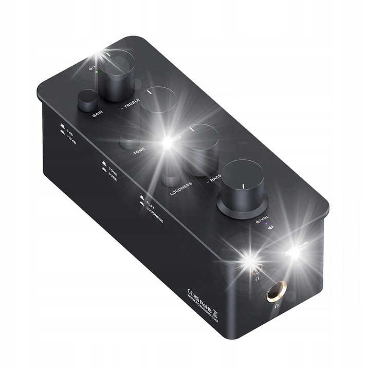 Amplificator casti Fosi Audio SK01, 2400 mW, 3,5 mm si 6,35 mm, 121x51x43 mm, negru