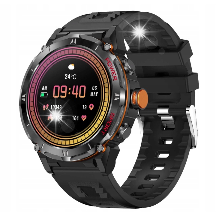 Bratara fitness Y18, monitorizare sanatate, ecran AMOLED 1,43", Bluetooth 5.0, negru