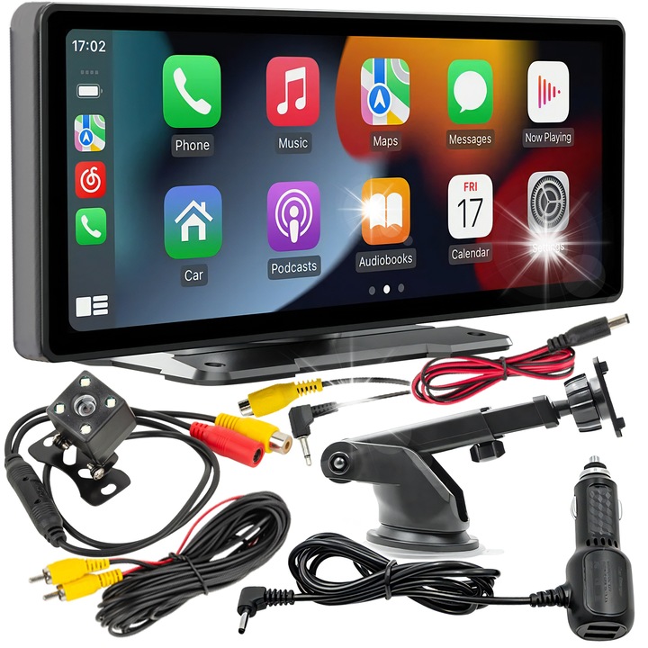 Sistem multimedia auto cu ecran tactil 9,3", camera de marsarier, Bluetooth, USB, set complet