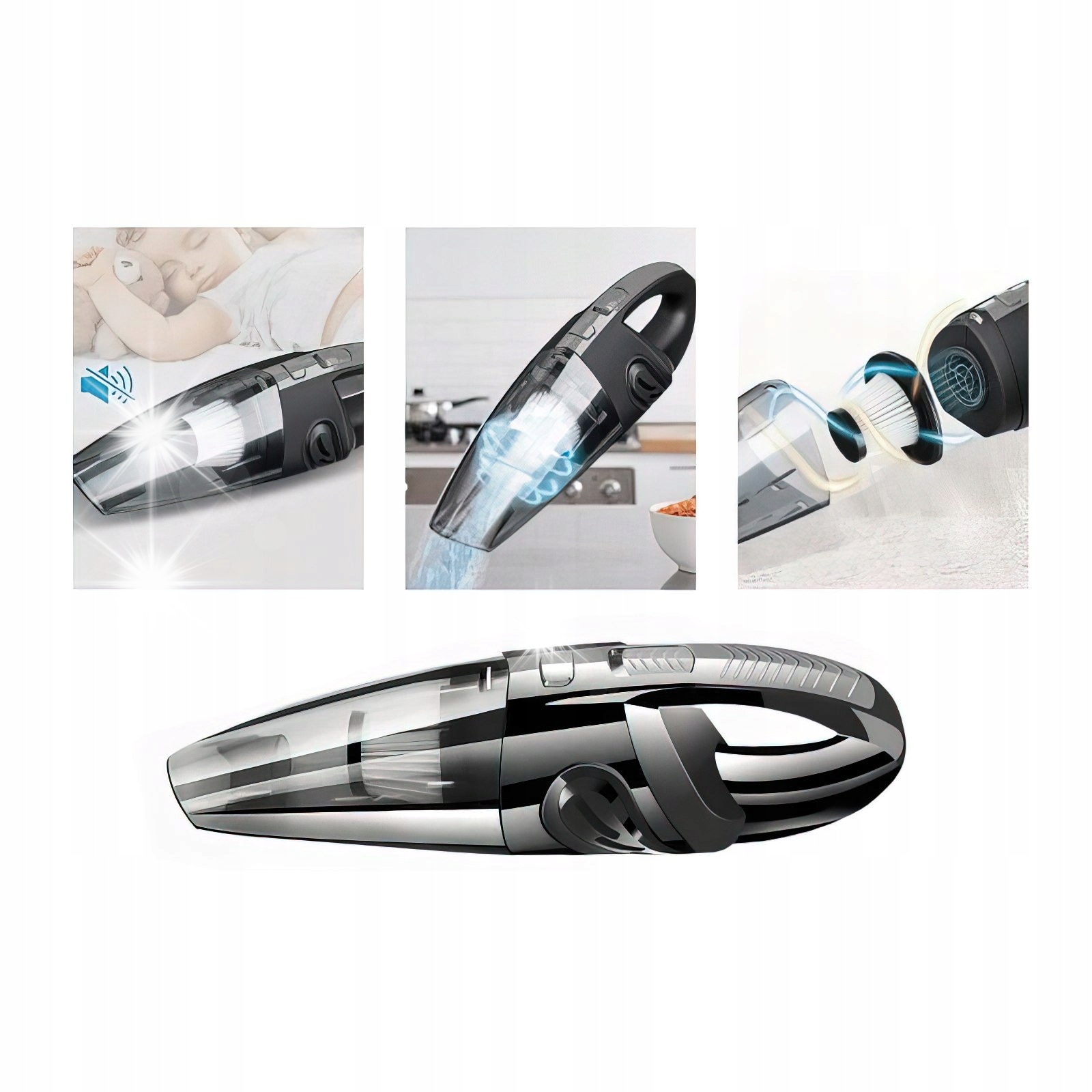 Aspirator fara fir Kraft&Dele KD5158, 120 W, portabil, cu 4 duze, acumulator Li-ion, 0,85 kg
