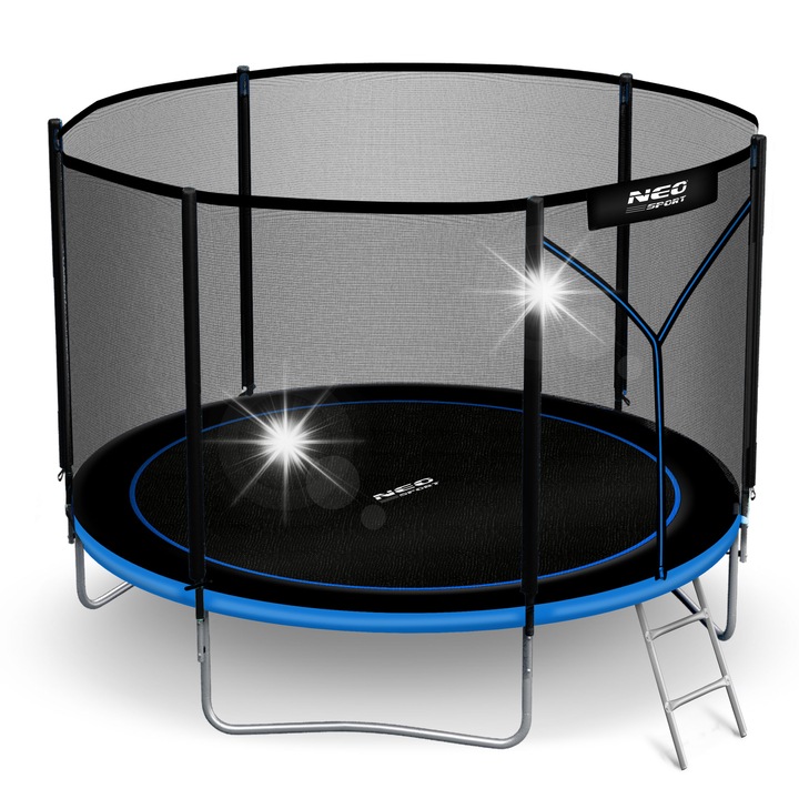Kerti trambulin, 183 cm, 3 dupla láb, biztonsági háló, fém létra, Neo-Sport
