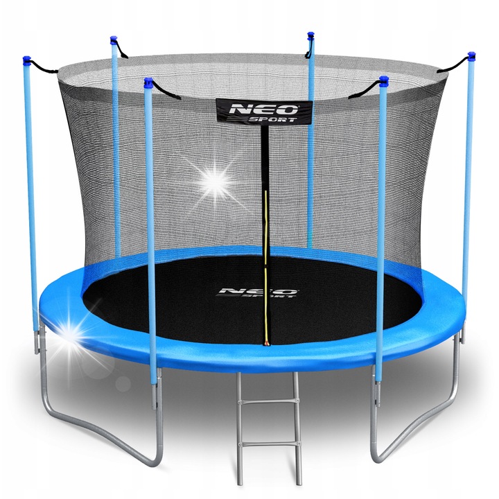 Kerti trambulin 252 cm, Neo-Sport, biztonsági hálóval, fém szerkezettel, 3 lábbal, 100 kg