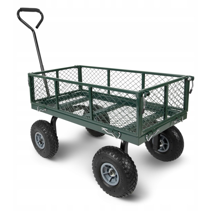 Carucior de gradina Humberg 3in1, capacitate 100l, 500kg, roti mari, otel