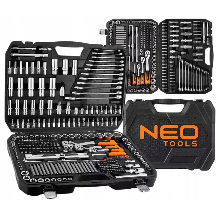 Set de chei NEO TOOLS 300 elemente, diverse dimensiuni, cutie de transport