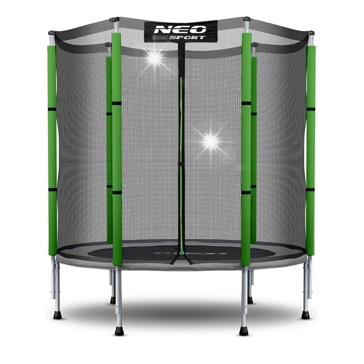 Gyermek trambulin, Neo-Sport, 140 cm, biztonsági hálóval, 6 láb, vízálló