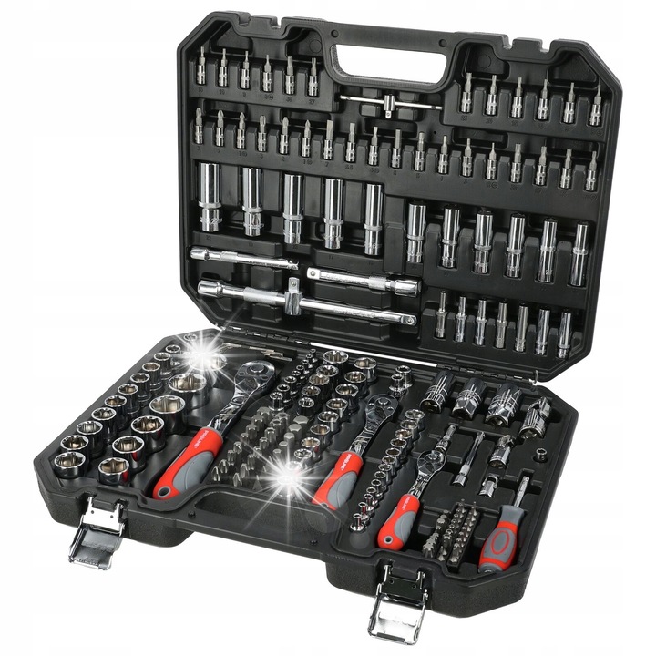 Set Chei Tubulare Proline 179 piese, 1/4'', 3/8'', 1/2'', in cutie de plastic