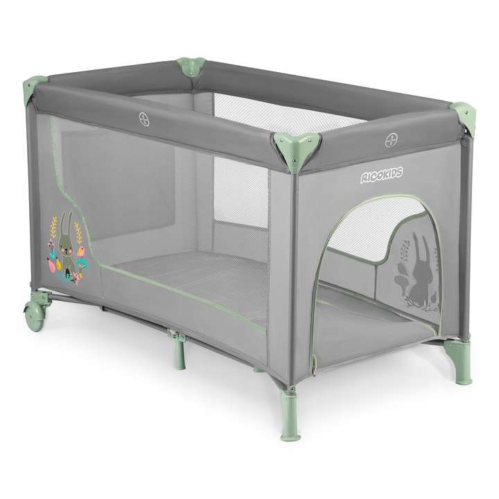 RicoKids utazóágy, RK-240 modell, 125x65x78cm, matraccal és huzattal