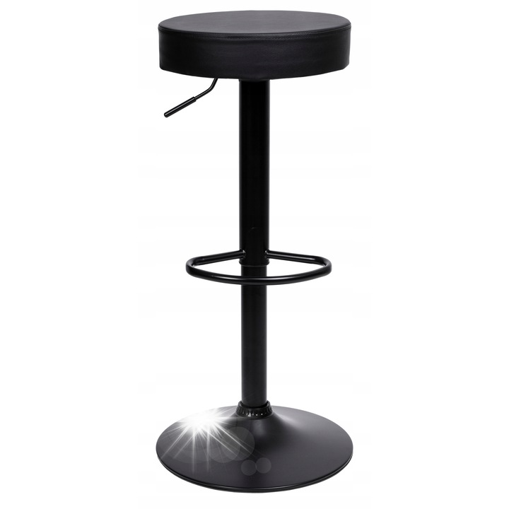 Hoker bárszék, eHokery, JIMI BLACK, állítható magasságú, forgatható, fekete, 64x84cm