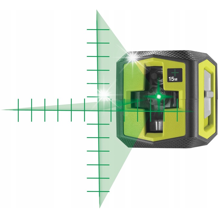 Зелен лазер с мрежови маркировки Ryobi RBCLLG2, прецизност +/-0,5мм/м, самонивелиране +/-3, 510-520нм