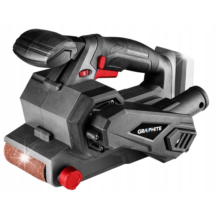 Slefuitor cu banda Energy+ 18V, 76x120mm, 76x457mm, set cu sac pentru praf, Graphite