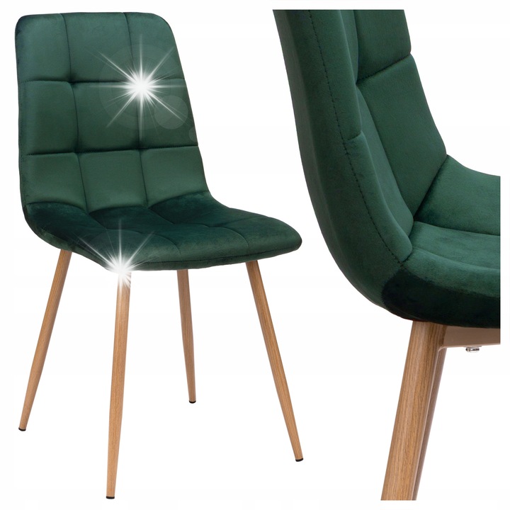 Kárpitozott szék, eHokery, Montana, velúr, sötétzöld, 88x44x54cm