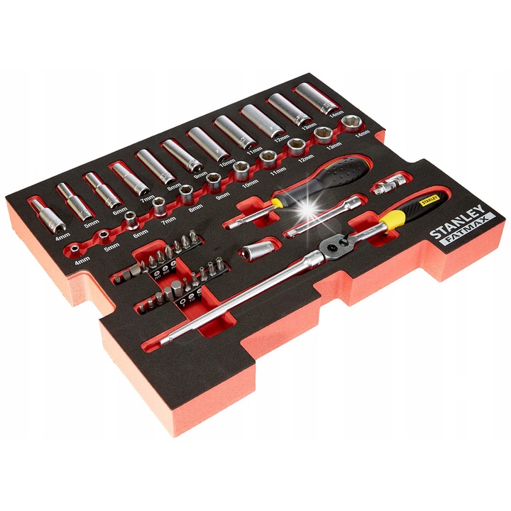 Set unelte 48 piese Stanley, FaxMax TSTAK, 1/4", dimensiuni diverse