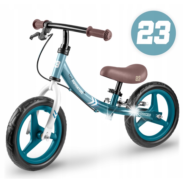 Bicicleta de echilibru pentru copii, Fun Adventure, cadru usor, roti din spuma EVA, 29cm, inaltime sa reglabila 32-42cm