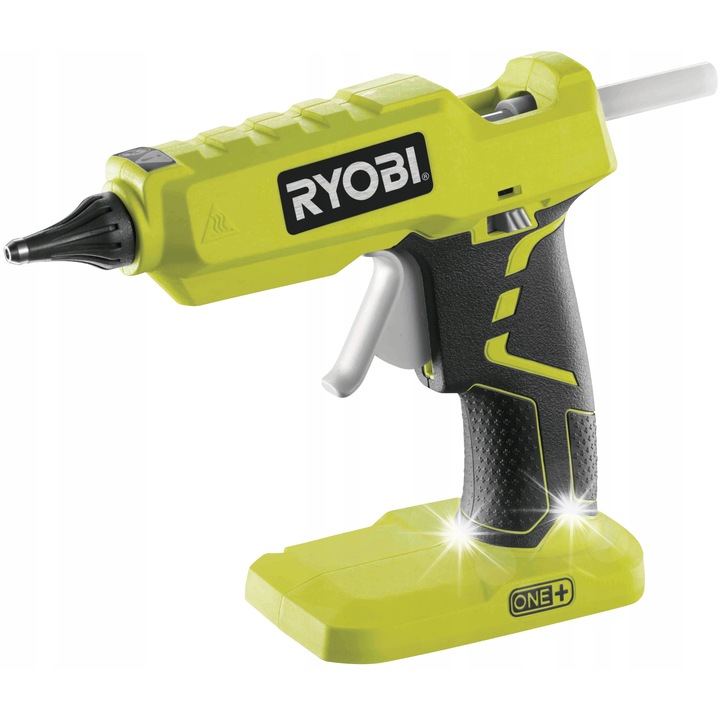 Pistol de lipit Ryobi R18GLU-0, 18V, 3 minute incalzire, 11mm, set cu 3 stifturi de lipit