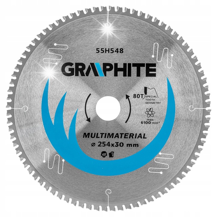 Tarca widiowa 254mm x 30mm, 80 dinti, universala, Graphite