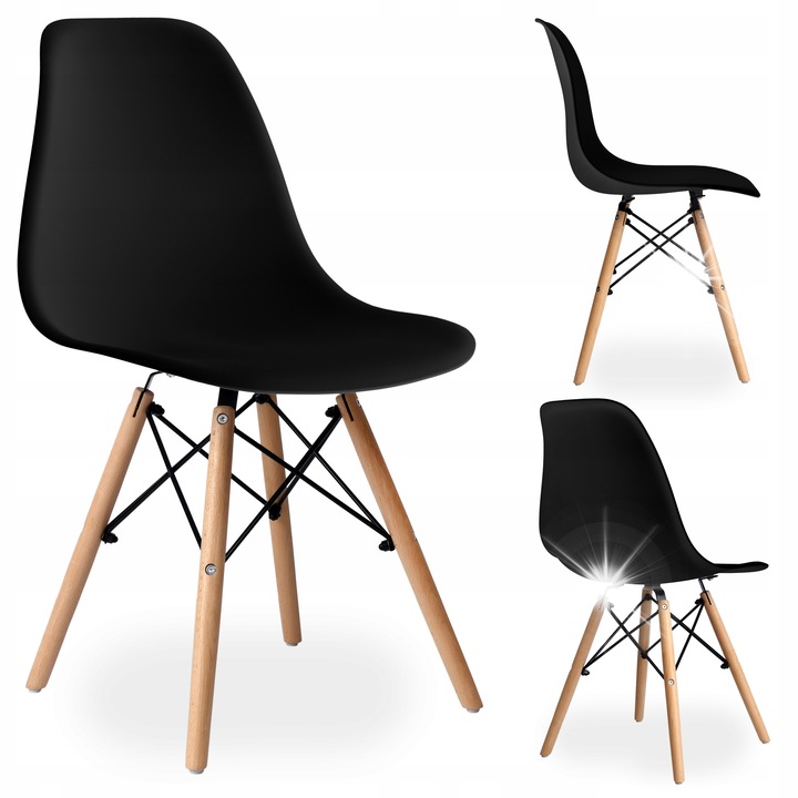 Стол eHokery Paris, черен, модерен дизайн, размери 82x53x46cm, за кухня, трапезария, офис, младежка стая