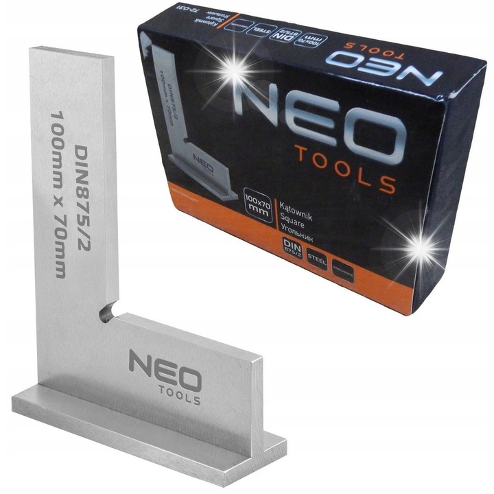 Katownik cu baza NEO, 100x70mm, din otel carbon, precizie ridicata, unghi de 90°