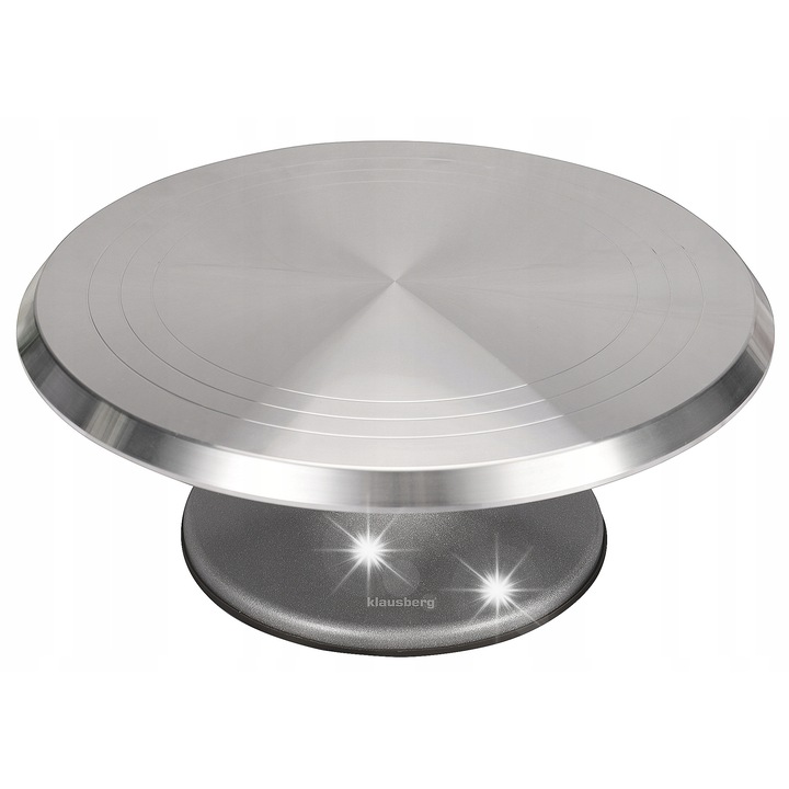 Въртяща се поставка за торти и сладкиши, Klausberg, 31x12,5см, противоплъзгаща, от алуминий