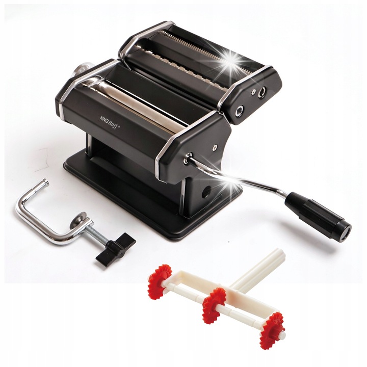 Masa de facut paste KINGHoff KH-1927, 150 mm, 2 taisuri, negru, set complet