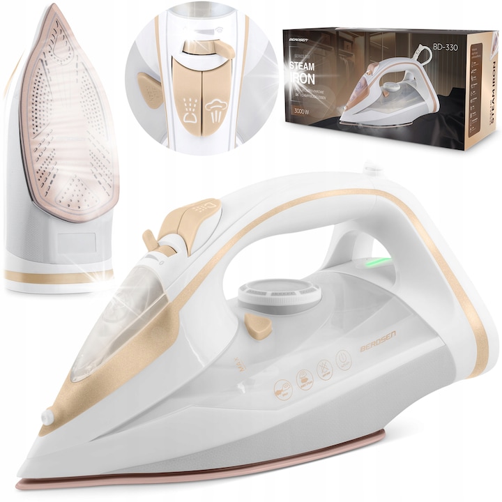 Fier de calcat cu abur Berdsen BD-330, 3000W, ceramica, lucru vertical
