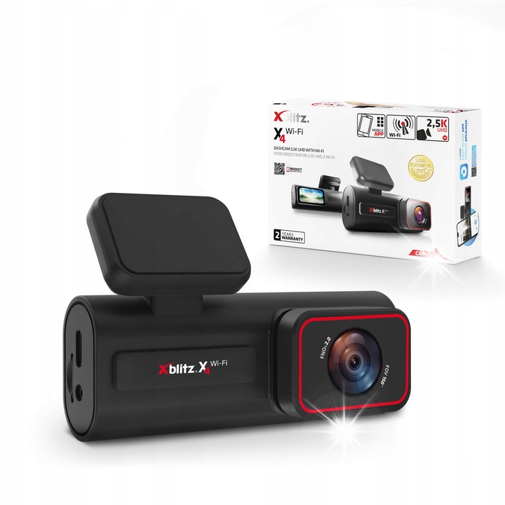 Camera auto DVR Xblitz X4 Wi-Fi, 2,5K, G-sensor, 150° unghi de vedere, 94x63x33mm