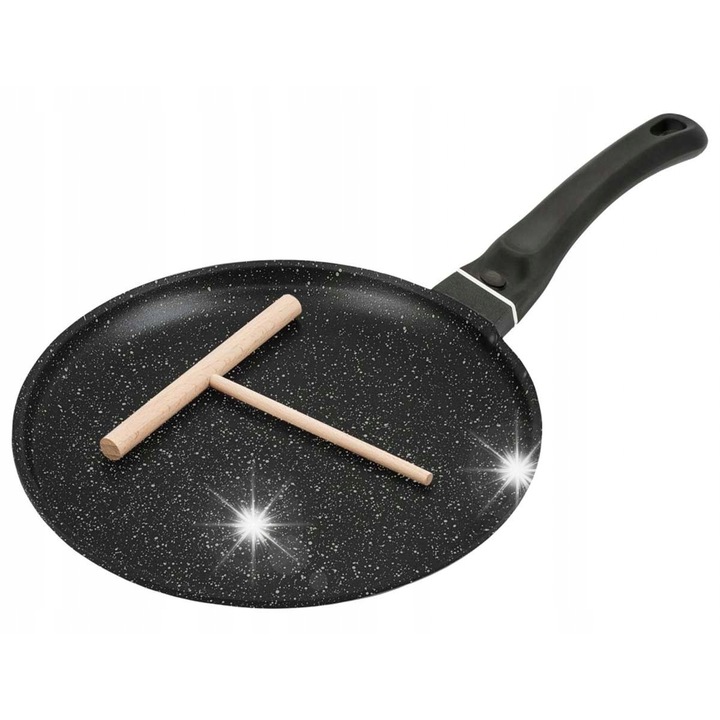 Gránit serpenyő 26cm, Kinghoff, tapadásmentes, fa spatulával