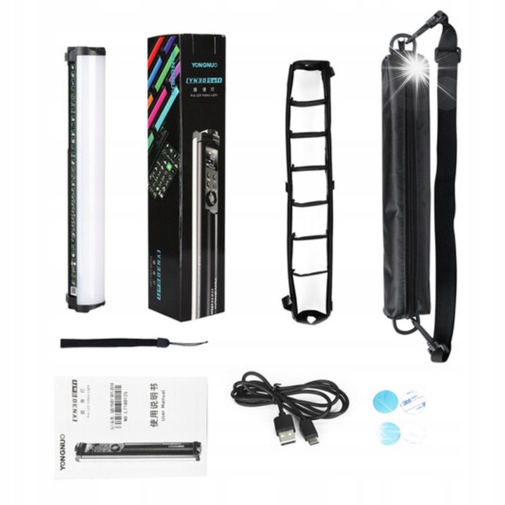 LED лампа Yongnuo YN30 SOFT, 2000-10000K, RGB, 30x4,5x4,5см, комплект с USB-C кабел, магнитни опори, калъф