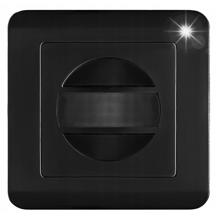 Senzor de miscare Orno, 160°, 300W, negru, 86x86x41mm