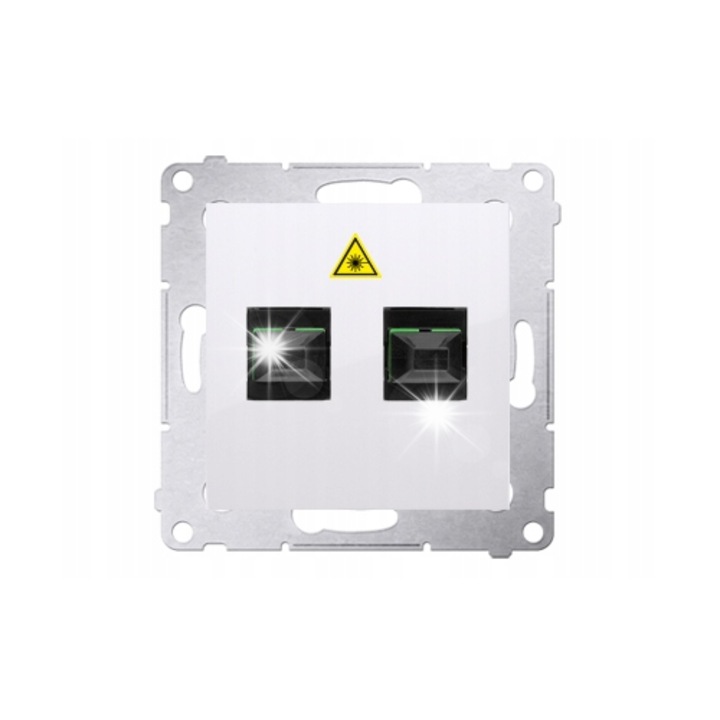 Rama priza optica dublu Kontakt-Simon 54, alb, 2 module, IP20