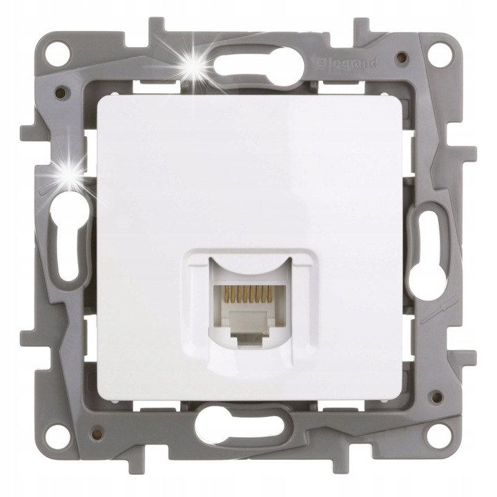 Rama priza RJ45 kat.6 UTP, Legrand, alb, montaj subtire, IP20
