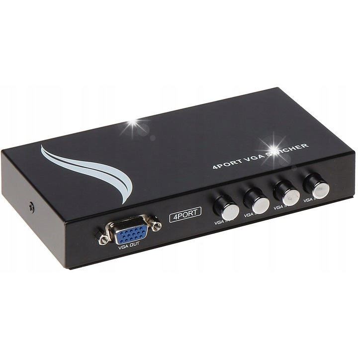 VGA kapcsoló 4x1 Delta, 1920x1440, kézi, fém