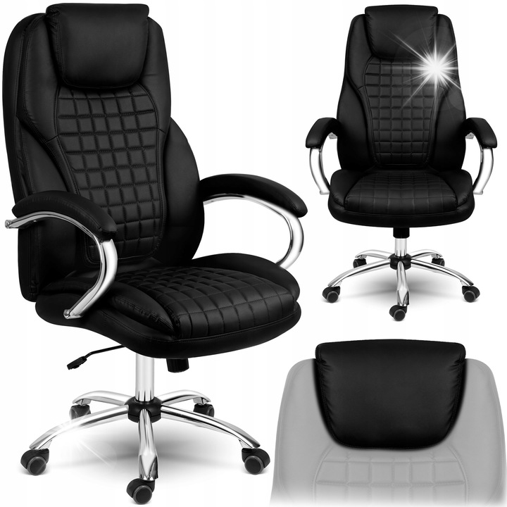 Офис стол Sofotel Batory, черен, регулируем, с функция за люлеене, 83x40x66см