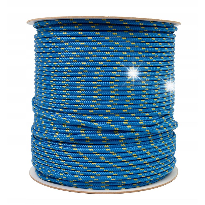 Polipropilén kötél 10mm, 50m, kék csíkos, UV-álló